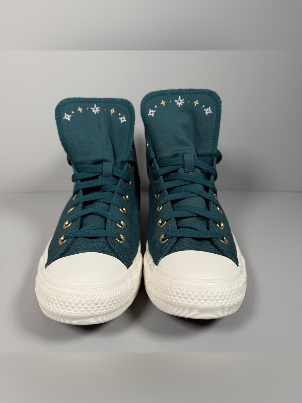 Converse Chuck Taylor High Cosmic Embroidery Teal Womens Shoes 11 A18801F - Picture 2 of 10